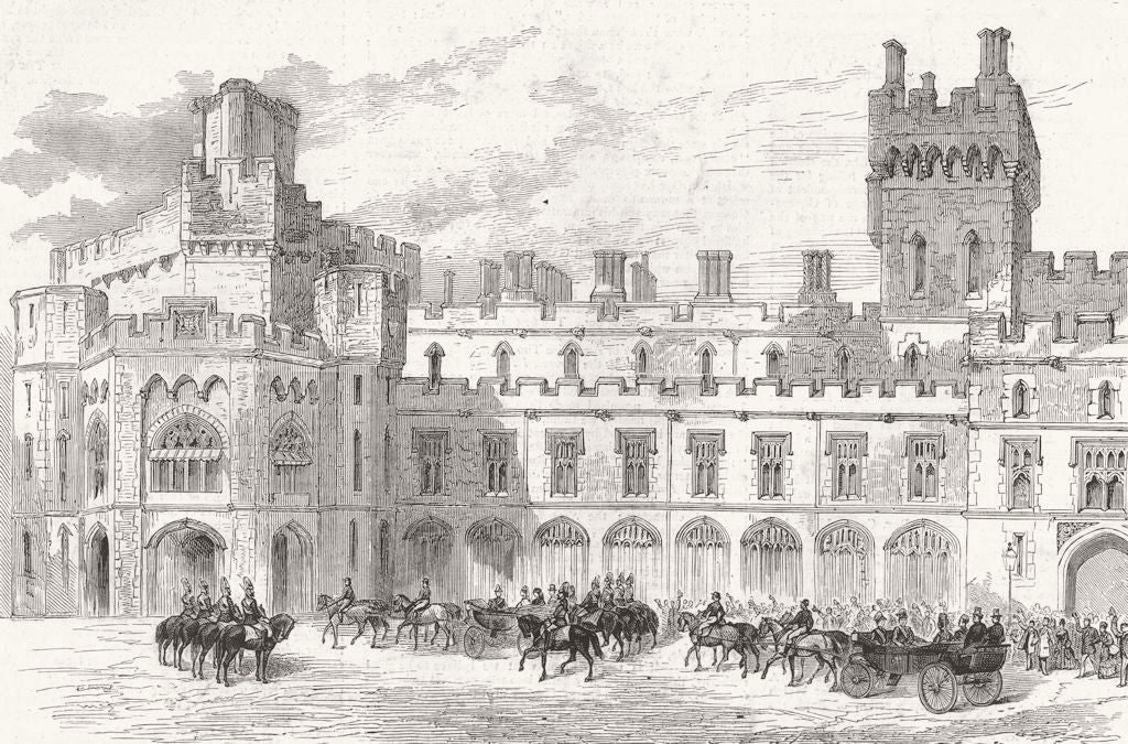 WINDSOR. Duke of Edinburgh, state apartments 1874 old antique print picture